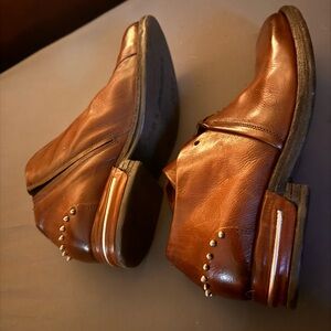 A.S.98 Women’s Leather Slip-On Dress Shoes in Cognac Brown